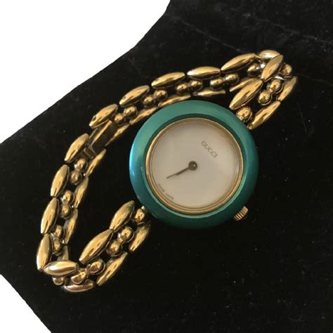 gucci antique ladies bangle watch|Gucci vintage watch interchangeable.